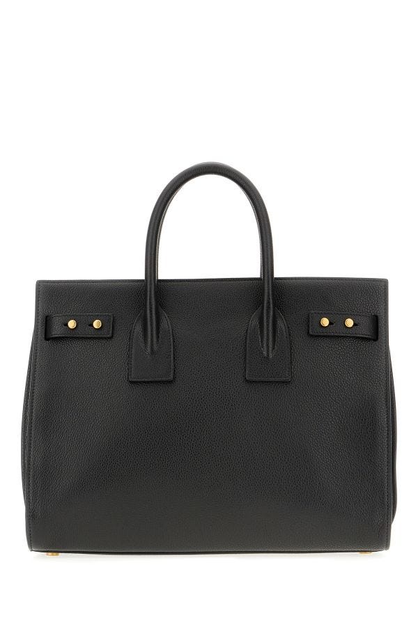 Black Calf Leather Sac De Jour Handbag Saint Laurent