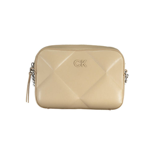 Beige Polyester Handbag Calvin Klein