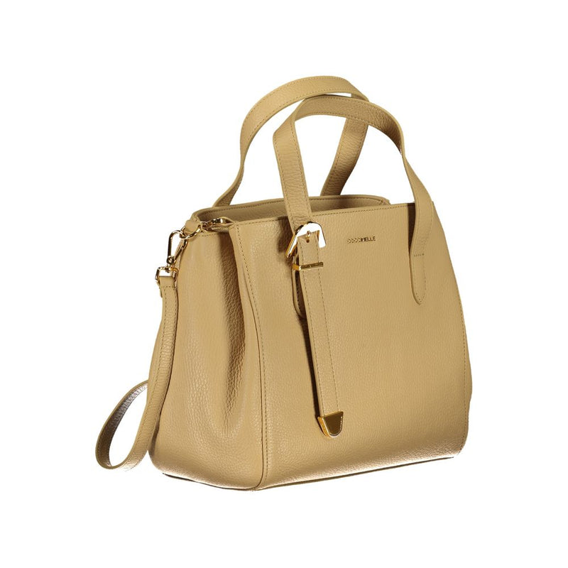 Beige Leather Handbag Coccinelle