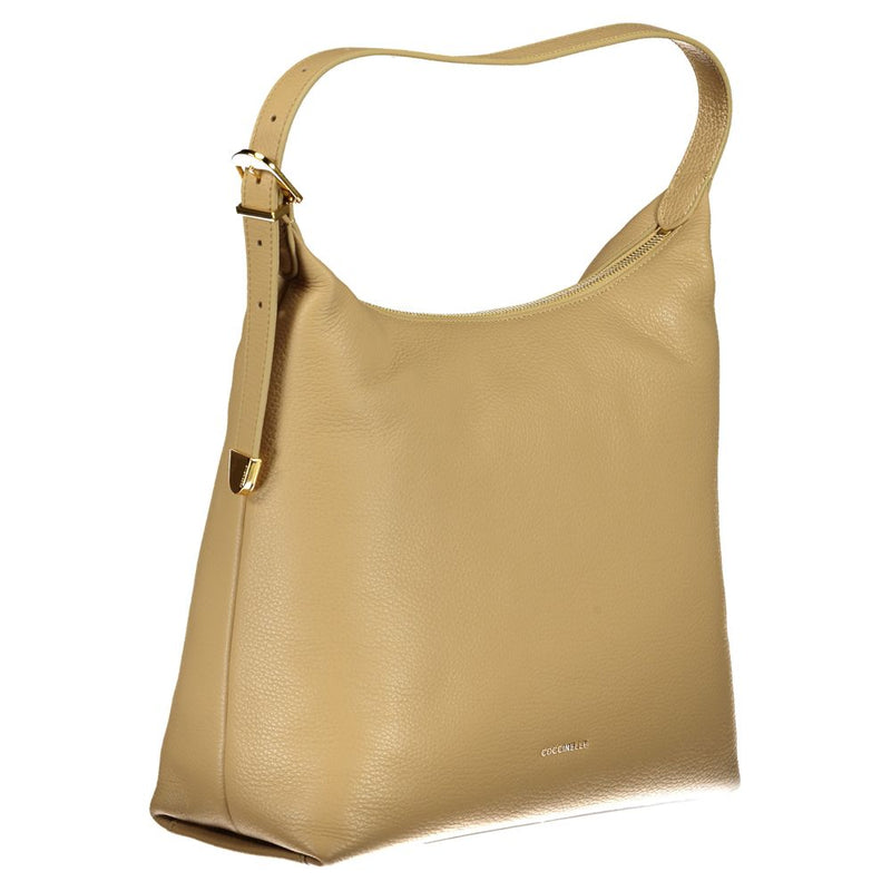 Beige Leather Handbag Coccinelle