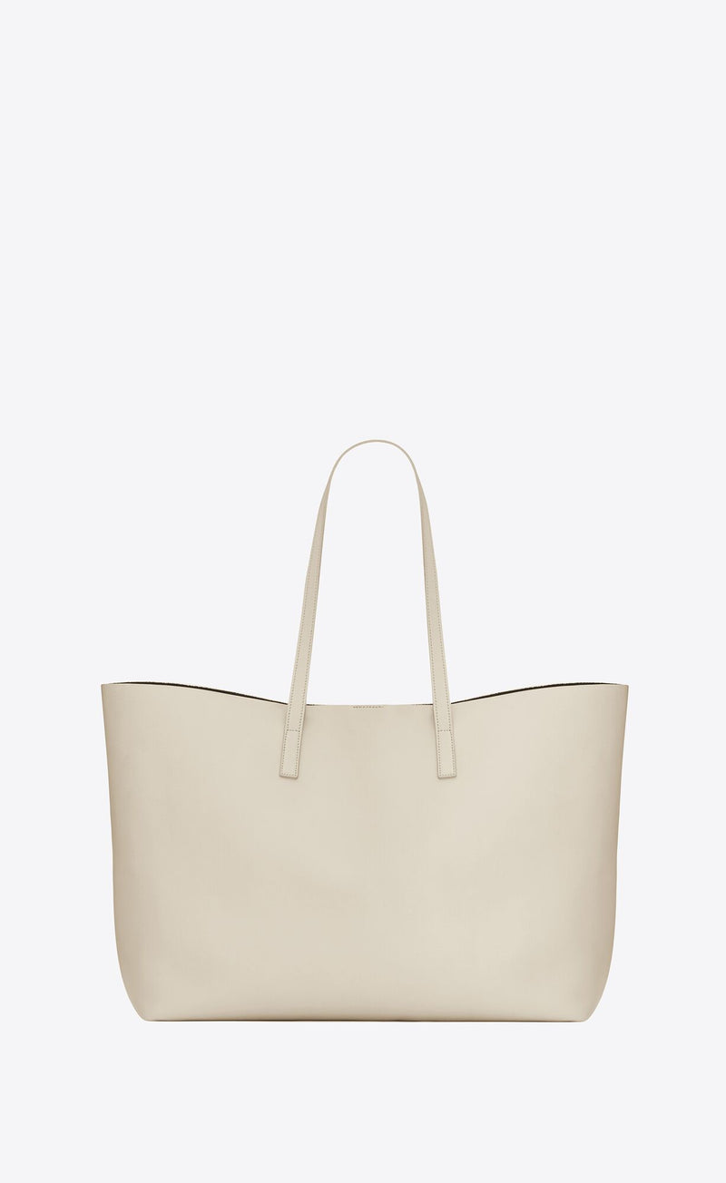 White Calf Leather Tote Shoulder Bag Saint Laurent