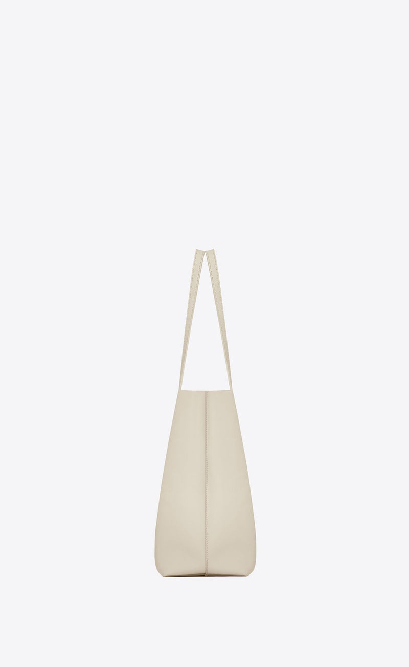 White Calf Leather Tote Shoulder Bag Saint Laurent