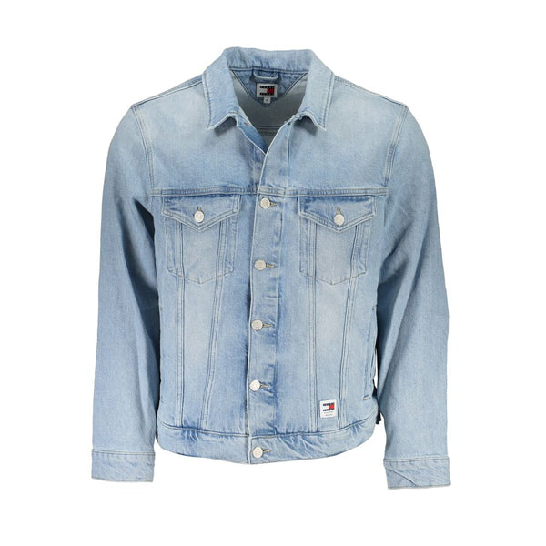 Light Blue Cotton Jacket Tommy Hilfiger