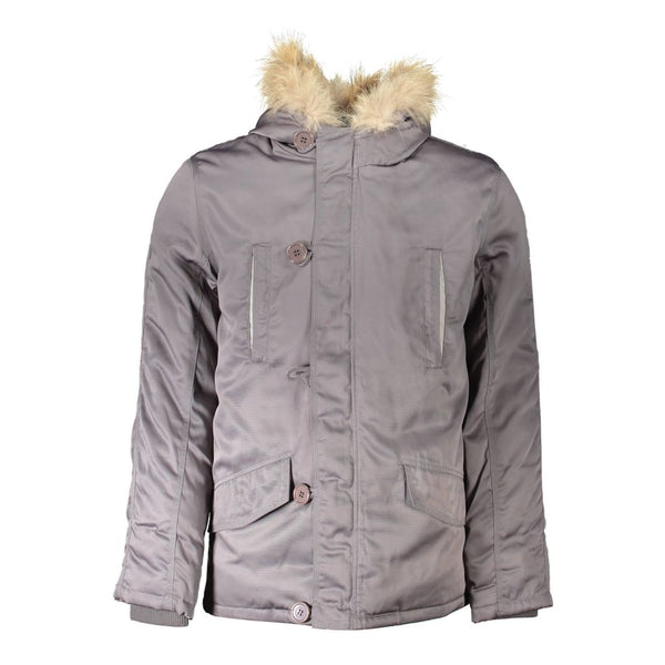 Gray Polyester Jackets & Coat 2 Special