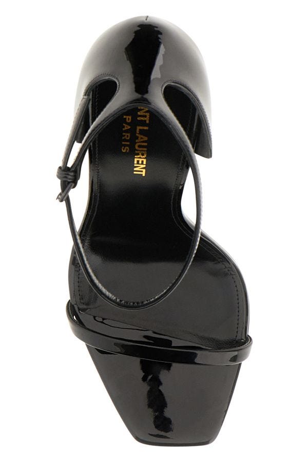 Black Calf Leather Opyum Sandals Saint Laurent