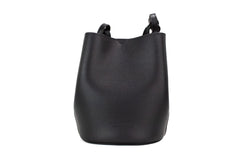 Lorne Small Black Haymarket Check Pebble Leather Bucket Handbag Purse Burberry