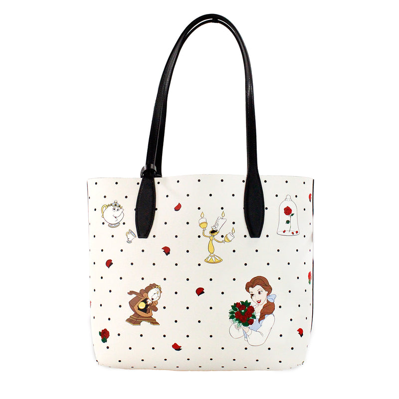 Disney Beauty And The Beast Small Leather Reversible Tote Handbag Kate Spade