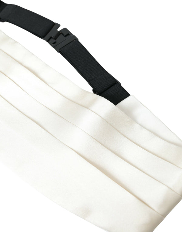 White Men Wide Waist Silk Belt Cummerbund Dolce & Gabbana