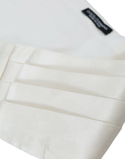 White Men Wide Waist Silk Belt Cummerbund Dolce & Gabbana