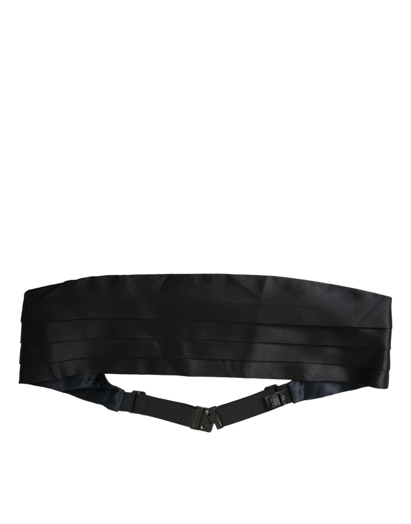 Black Men Wide Waist Silk Belt Cummerbund Dolce & Gabbana