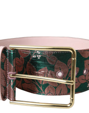 Multicolor Floral Jacquard Lurex Gold Buckle Belt Dolce & Gabbana