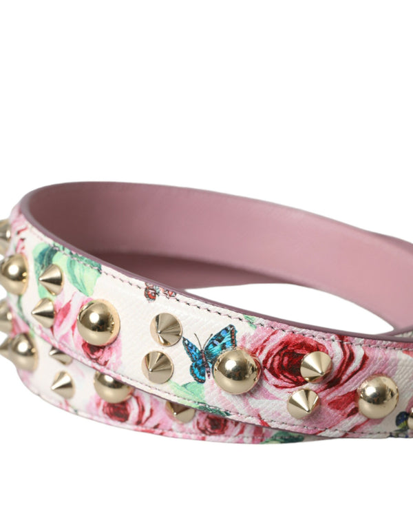 Pink Floral Handbag Accessory Shoulder Strap Dolce & Gabbana