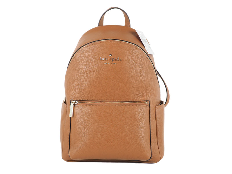 Leila Medium Warm Gingerbread Pebbled Leather Backpack Bookbag Kate Spade