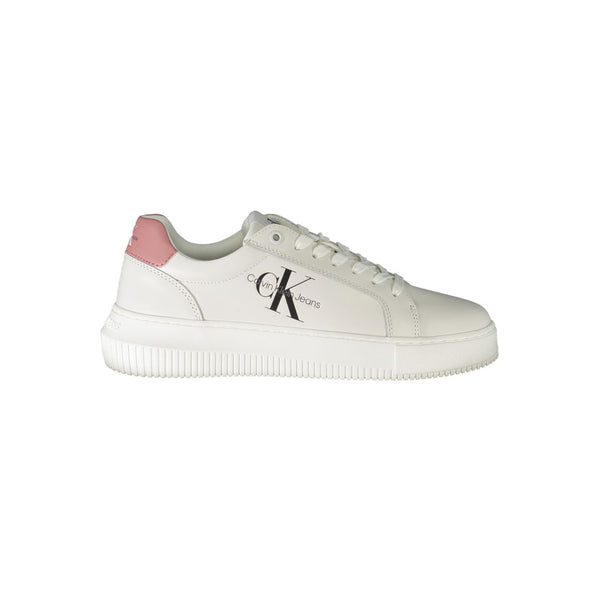 White Polyester Sneaker Calvin Klein