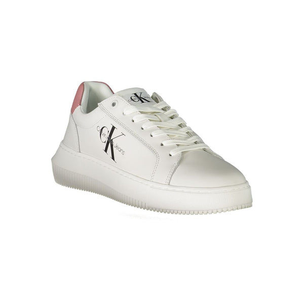 White Polyester Sneaker Calvin Klein