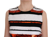 Sleeveless Striped Sheath Dress Dolce & Gabbana