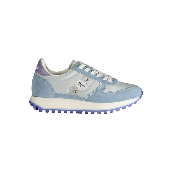 Light Blue Polyester Sneaker Blauer