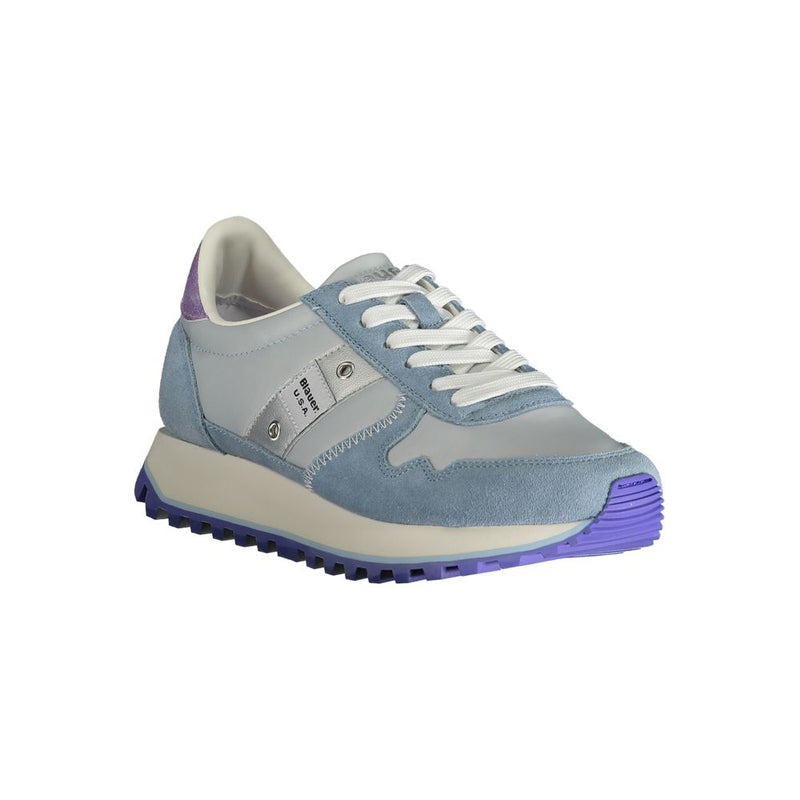 Light Blue Polyester Sneaker Blauer