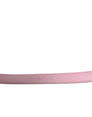 Pink Leather Gold Square Metal Buckle Belt Dolce & Gabbana