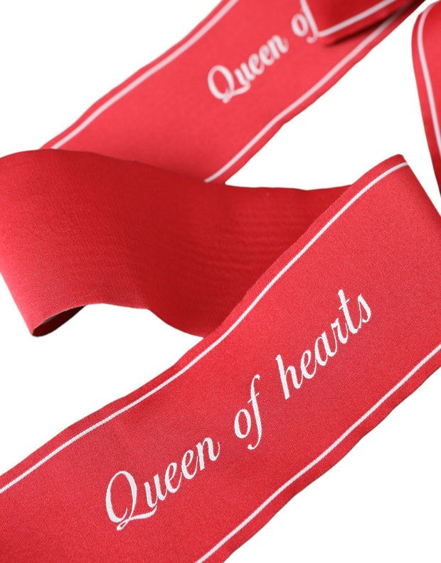 Red Polyester QUEEN OF HEARTS Belt Dolce & Gabbana