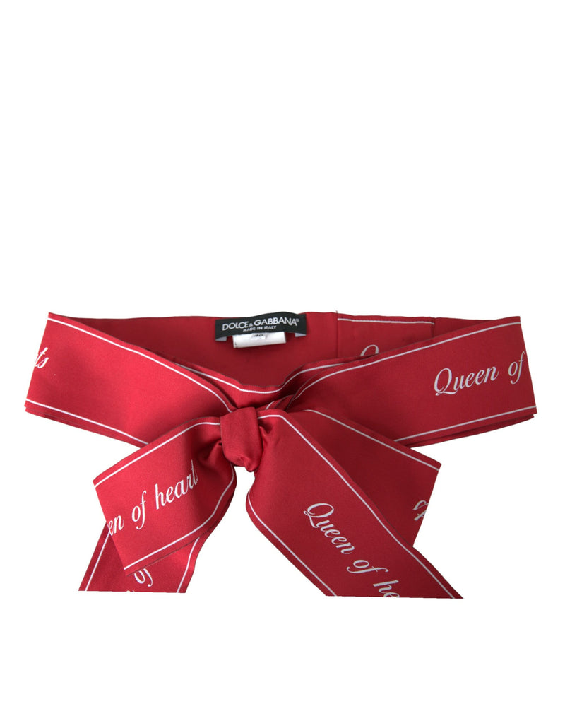 Red Polyester QUEEN OF HEARTS Belt Dolce & Gabbana