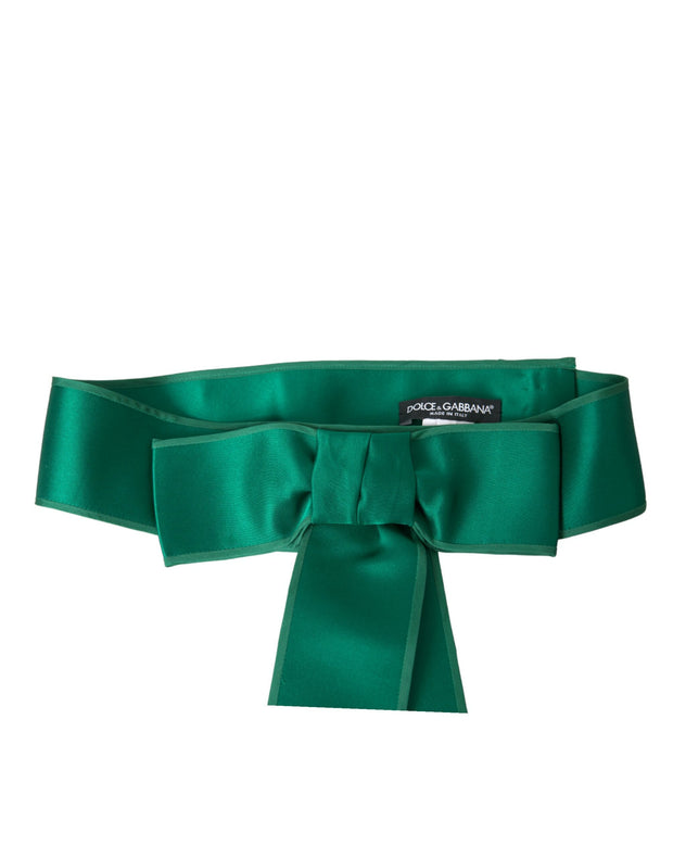 Green Silk Satin Waist Women Belt Dolce & Gabbana