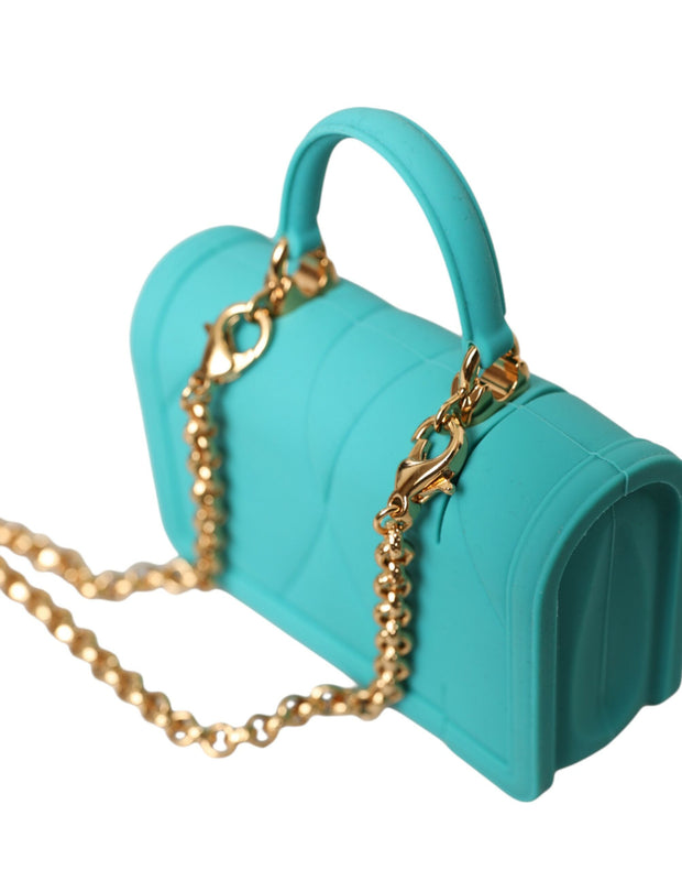 Turquoise Silicone Devotion Heart Cover Bag Airpods Case Dolce & Gabbana