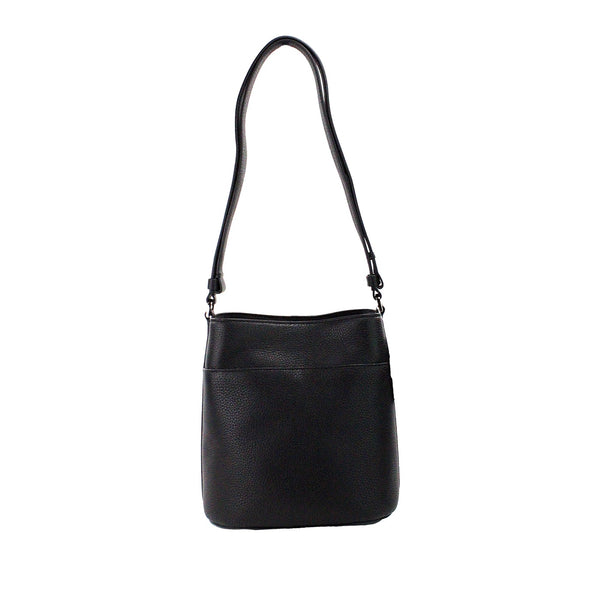 Leila Small Black Pebbled Leather Bucket Shoulder Crossbody Bag Kate Spade