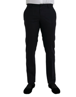 Dark Blue Wool Slim Fit Formal Pants Dolce & Gabbana