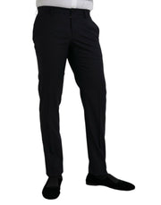 Dark Blue Wool Slim Fit Formal Pants Dolce & Gabbana