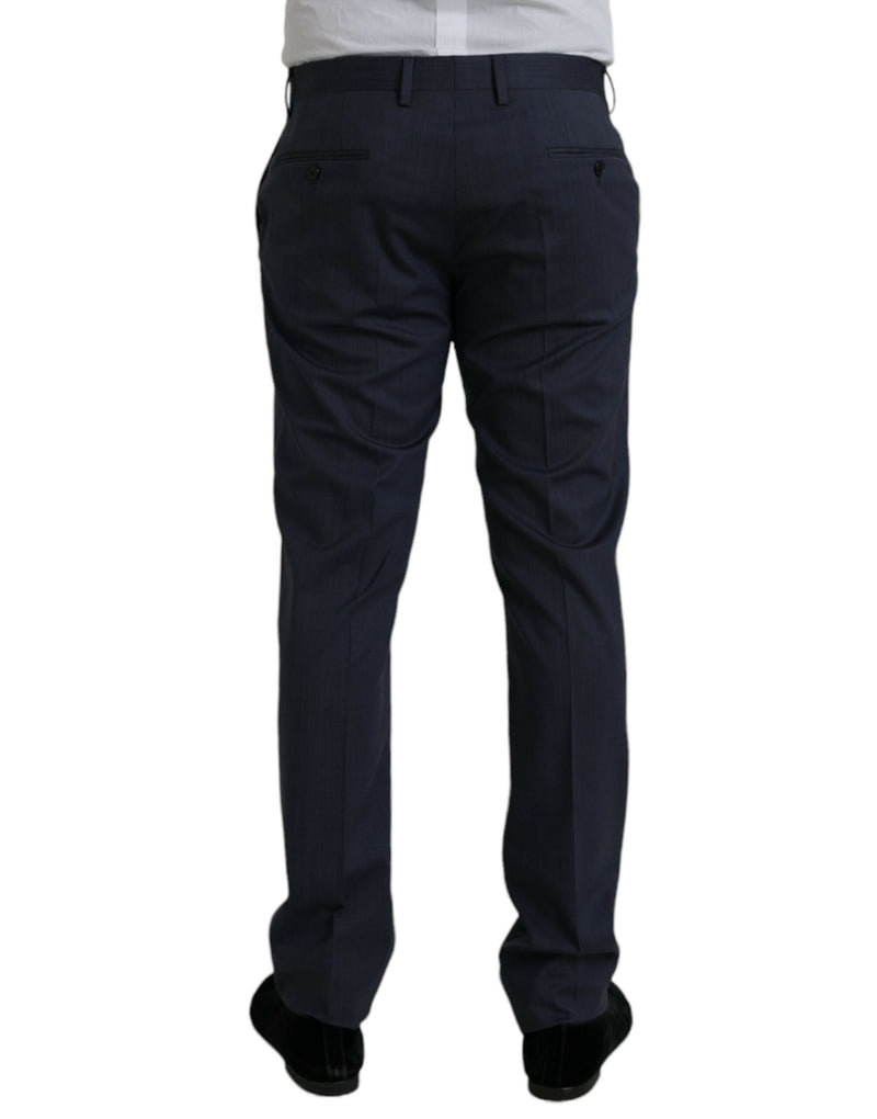 Blue Wool Slim Fit Dress Formal Pants Dolce & Gabbana