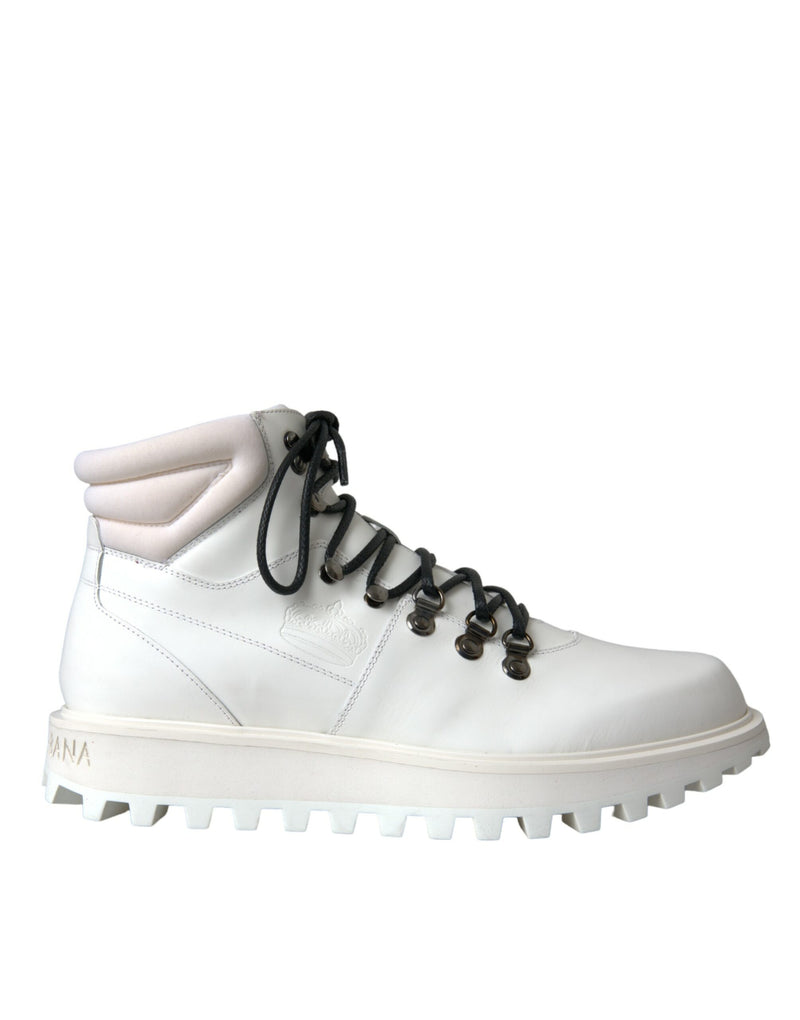 White Vulcano Trekking Men Ankle Boots Shoes Dolce & Gabbana