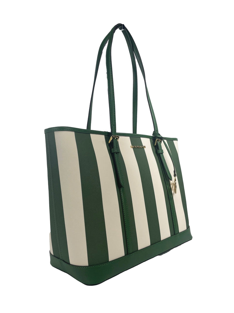 Jet Set Travel Large TZ Shoulder PVC Tote Bag Purse Fern Green Michael Kors