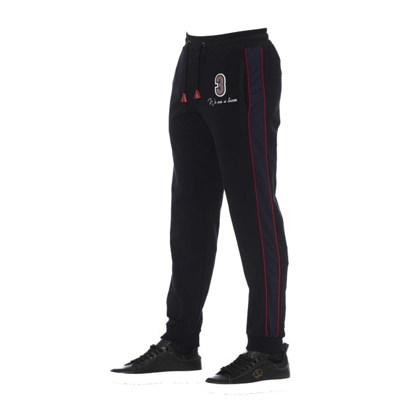 Black Cotton Men Sports Pant Trussardi