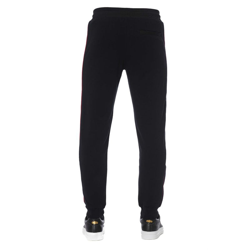 Black Cotton Men Sports Pant Trussardi