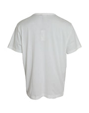 White Logo Embossed Cotton Crewneck T-shirt Dolce & Gabbana