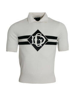 White DG Logo Collared Henley Shirt T-shirt Dolce & Gabbana