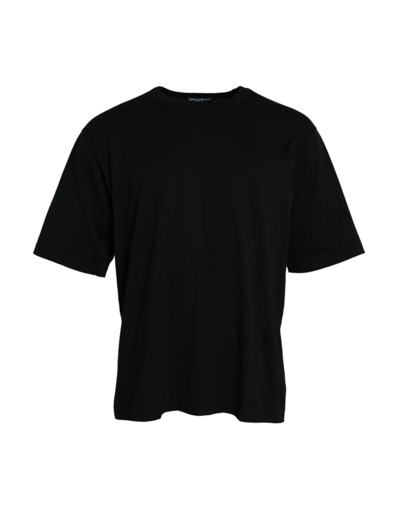 Black Logo Embossed Crew Neck Short Sleeves T-shirt Dolce & Gabbana