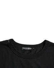 Black Logo Embossed Crew Neck Short Sleeves T-shirt Dolce & Gabbana