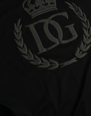 Black Logo Embossed Crew Neck Short Sleeves T-shirt Dolce & Gabbana