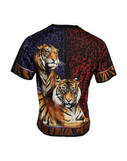 Multicolor Tiger Print Cotton Short Sleeves T-shirt Dolce & Gabbana