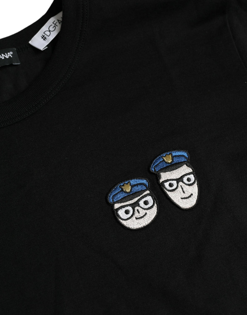 Black #DGFamily Cotton Crew Neck T-shirt Dolce & Gabbana