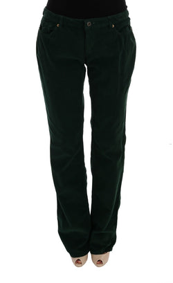 Elegant Green Cotton Blend Trousers Dolce & Gabbana