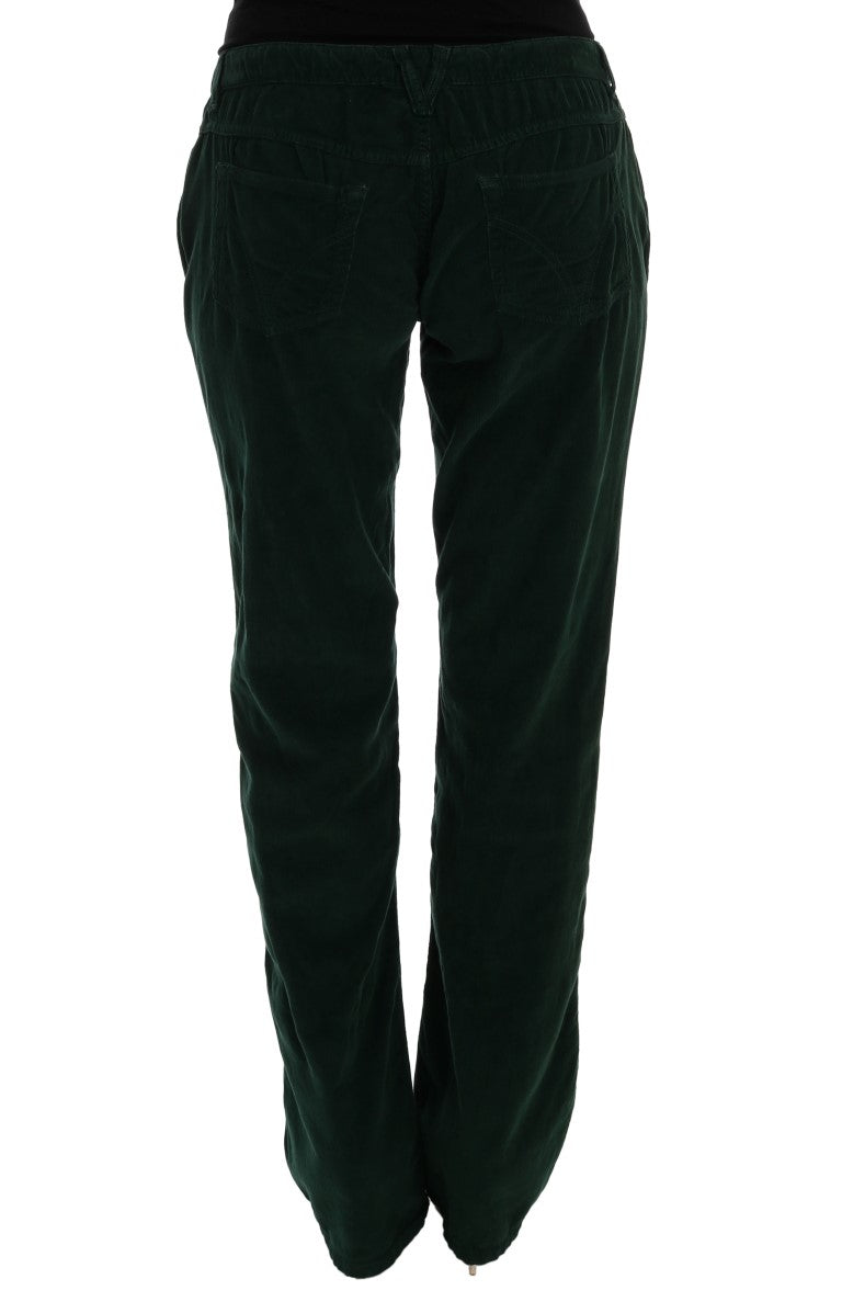 Elegant Green Cotton Blend Trousers Dolce & Gabbana