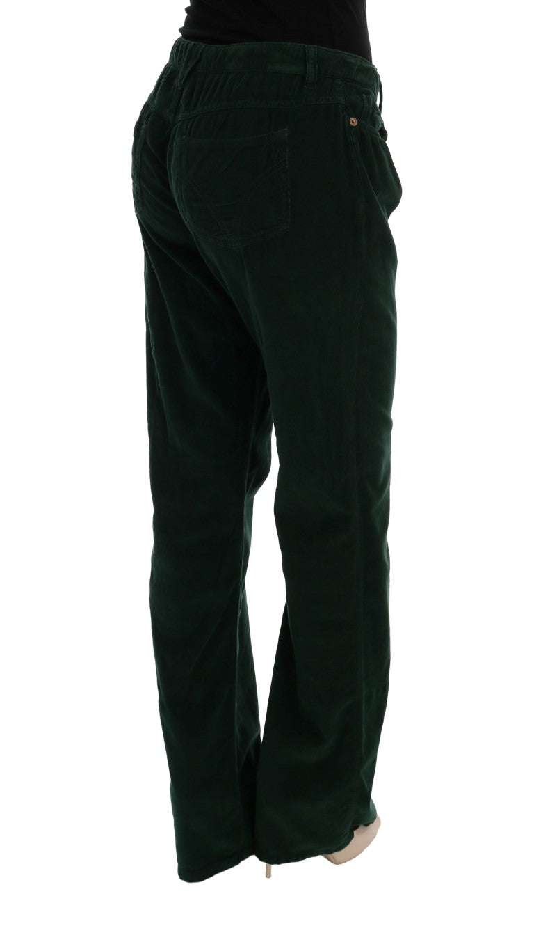 Elegant Green Cotton Blend Trousers Dolce & Gabbana