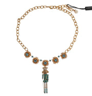 Elegant Gold Crystal Statement Necklace Dolce & Gabbana