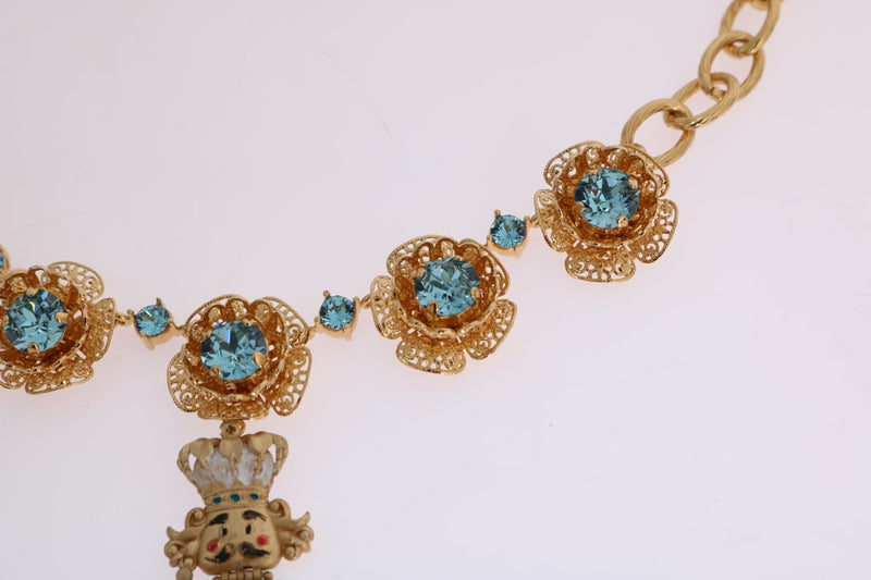 Elegant Gold Crystal Statement Necklace Dolce & Gabbana