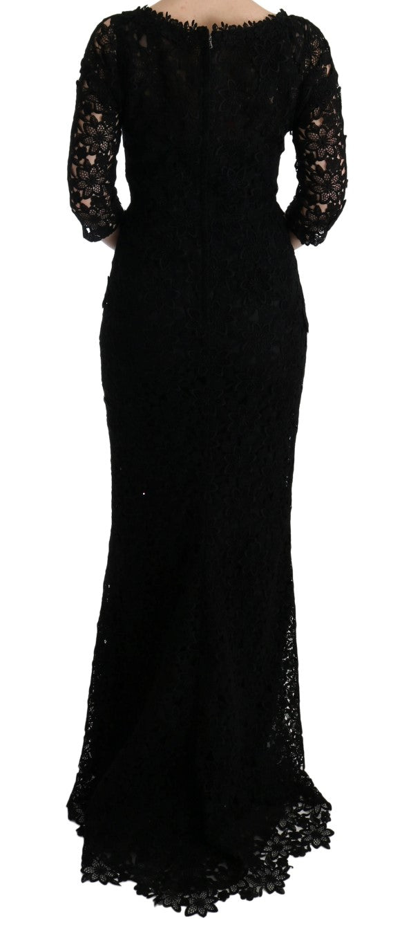 Elegant Black Sheath Dress with Silk Lining Dolce & Gabbana