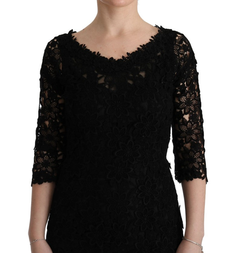 Elegant Black Sheath Dress with Silk Lining Dolce & Gabbana