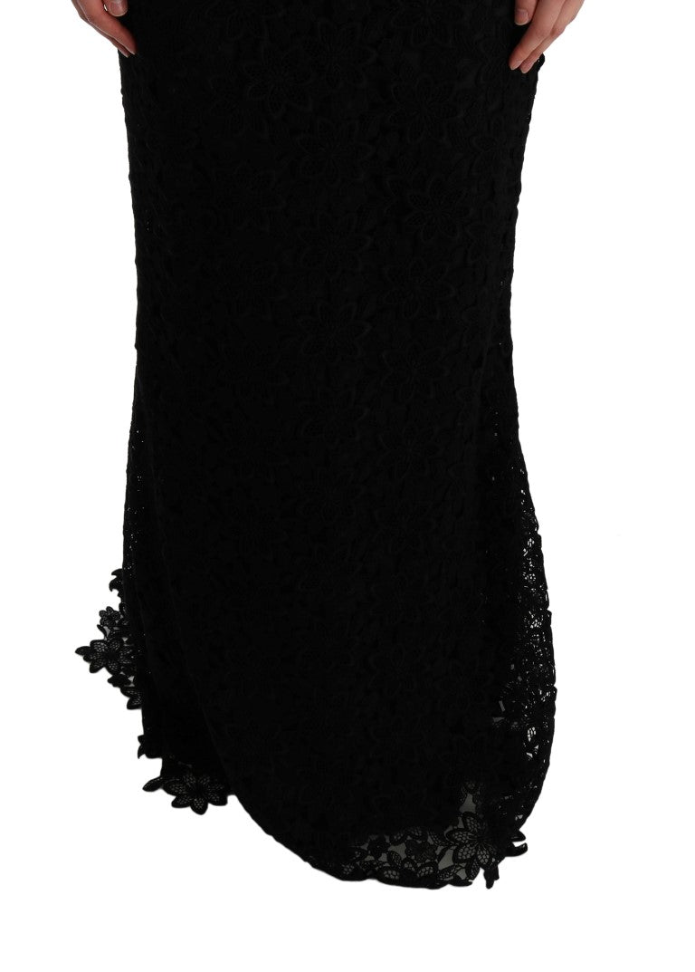 Elegant Black Sheath Dress with Silk Lining Dolce & Gabbana